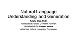 Natural Language Understanding and Generation